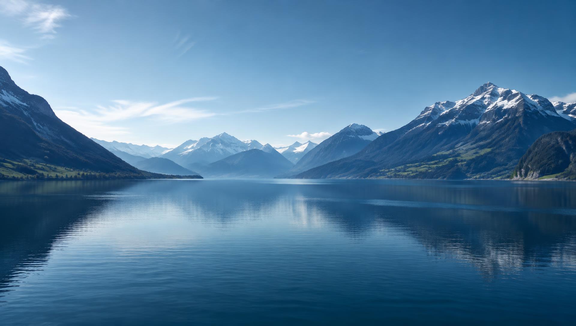 Schweizer Berglandschaft am See